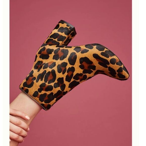 Anthropologie Matisse Grove Calf Hair Leopard Leather Ankle Boots - Picture 4 of 13